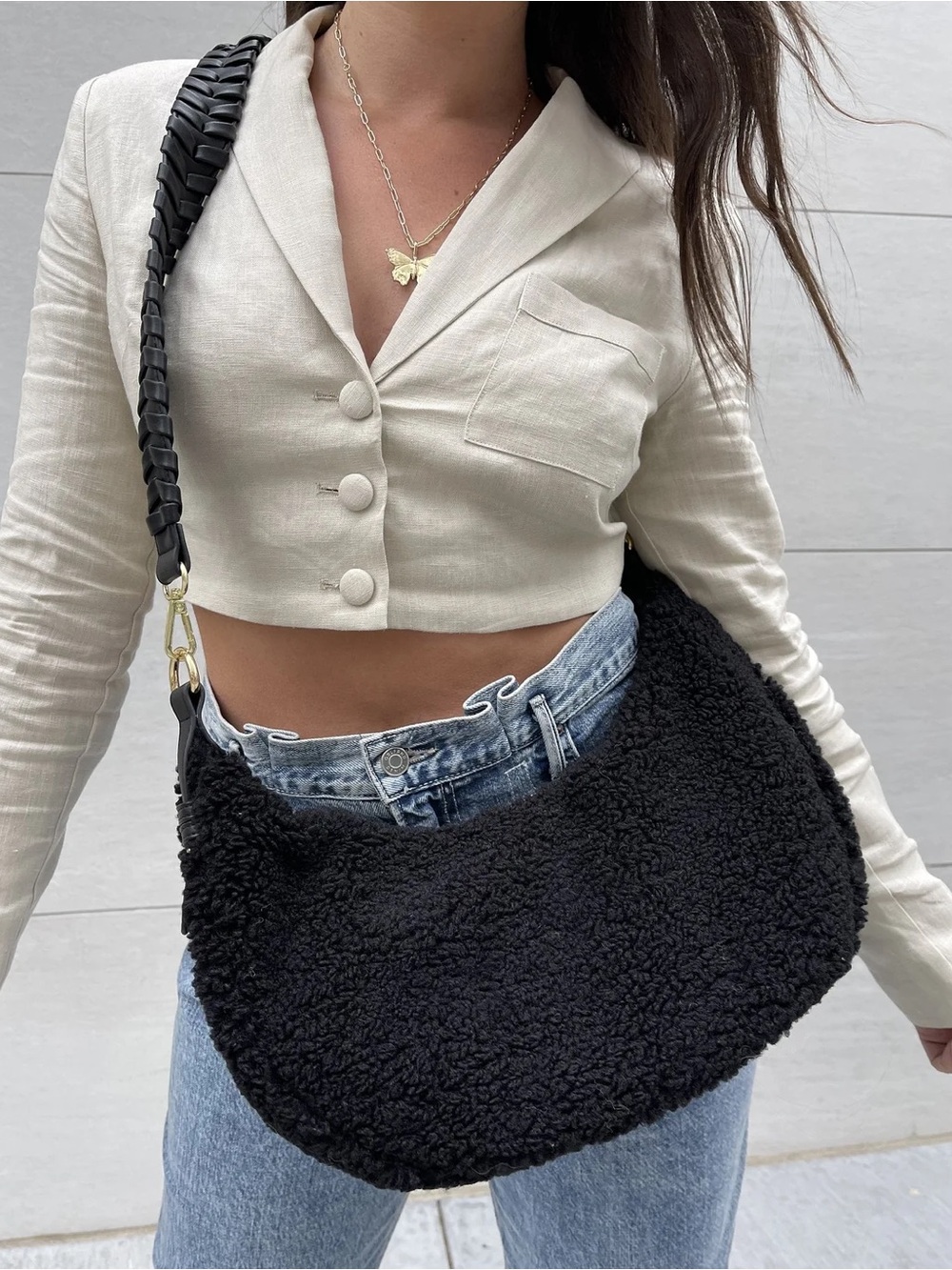Jules Kae Zola Black Sherpa Bag